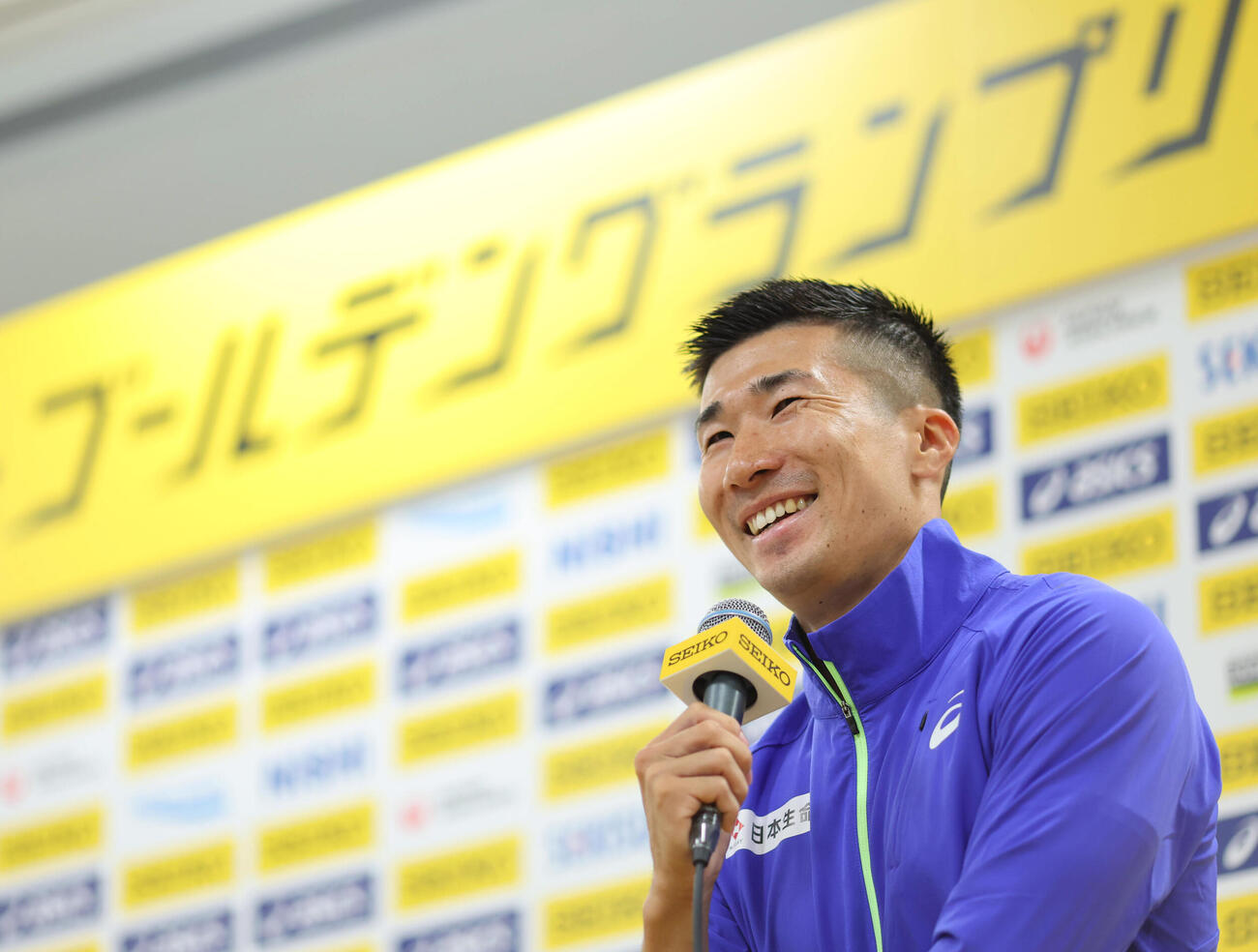 【セイコーゴールデングランプリ陸上2026東京】前日記者会見　会見する桐生祥秀（代表撮影）