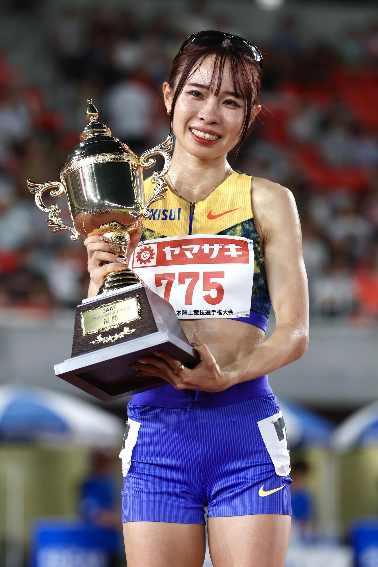 第110回日本陸上競技選手権大会　第1日　女子5000メートル決勝　優勝した山本有真（撮影・宮地輝）＝2026年6月12日