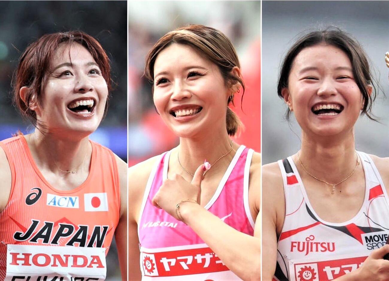 左から福部真子、中島ひとみ、田中佑美