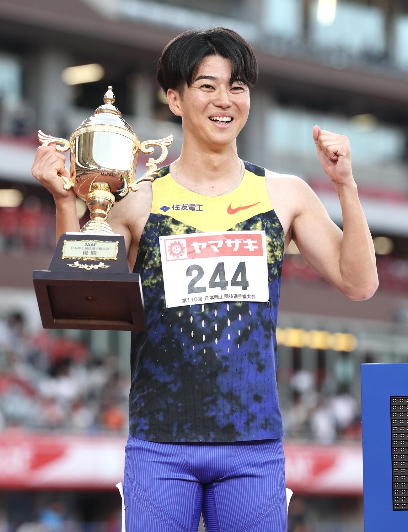 男子100メートル決勝で優勝した多田修平＝2026年6月13日
