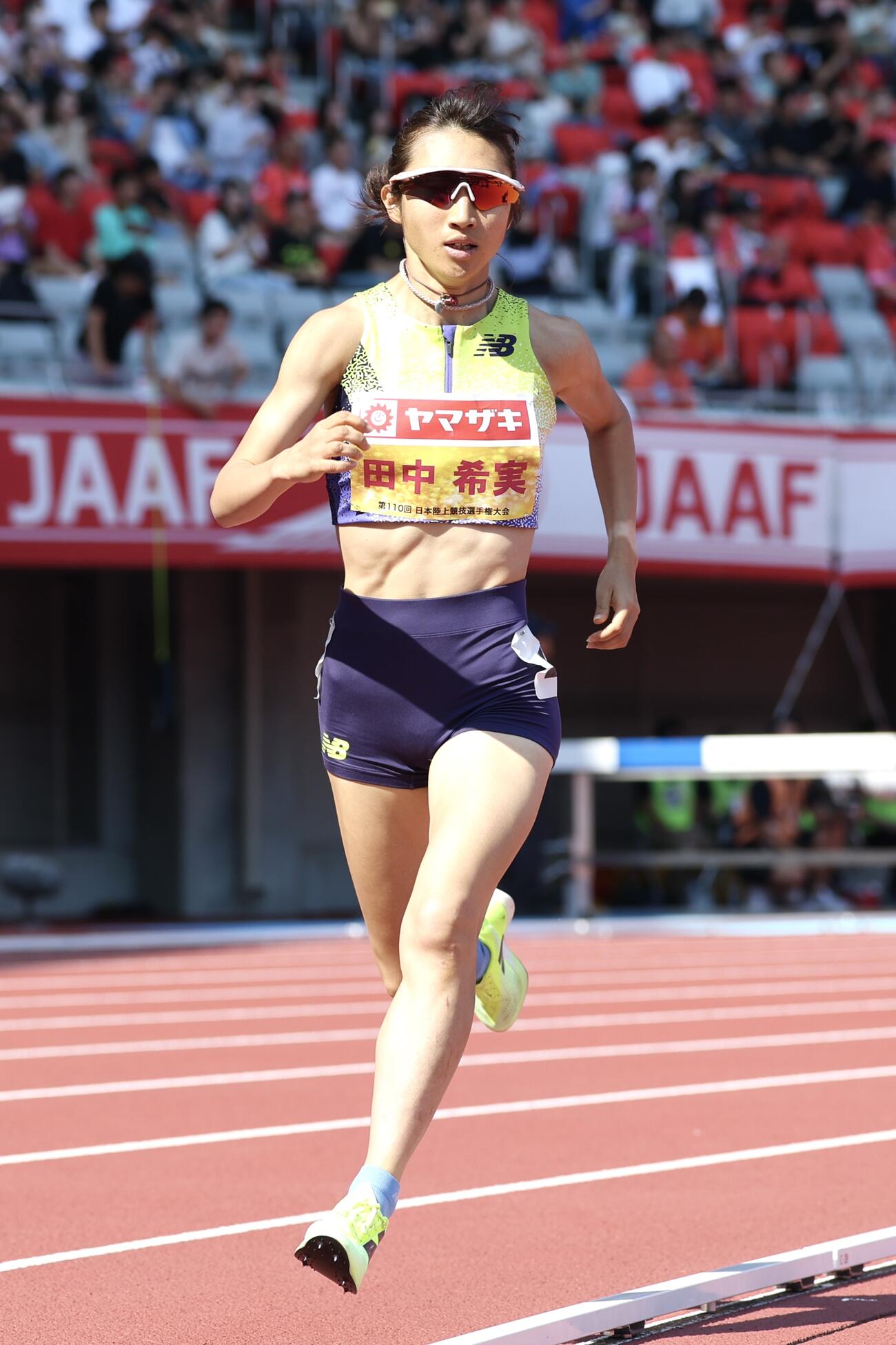 第110回日本陸上競技選手権大会　第2日　女子1500メートル予選　力走する田中希実（撮影・宮地輝）