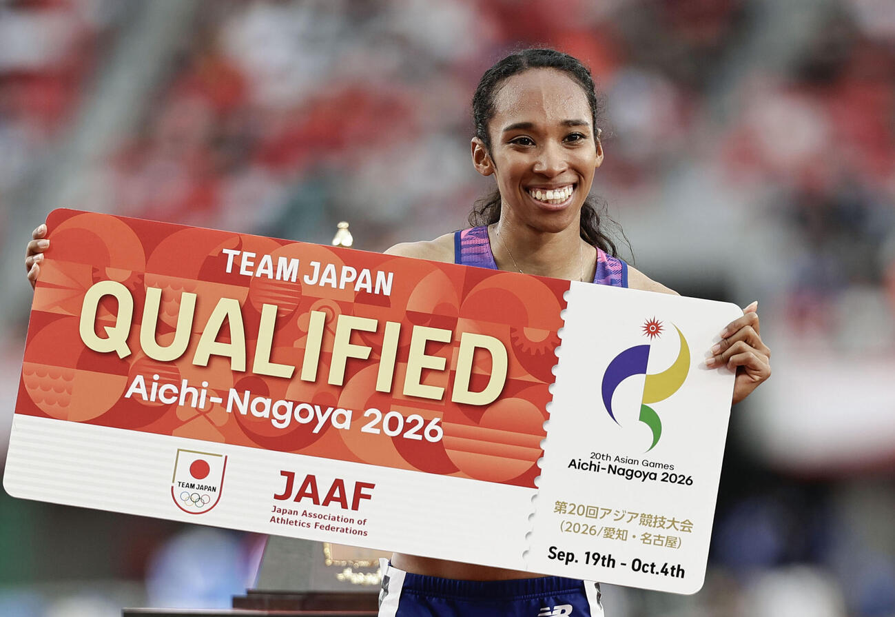 女子200メートルで優勝した井戸アビゲイル風果（共同）