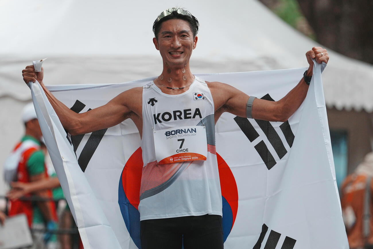 アジア大会で銅メダルに輝いた韓国の崔炳光（AP）