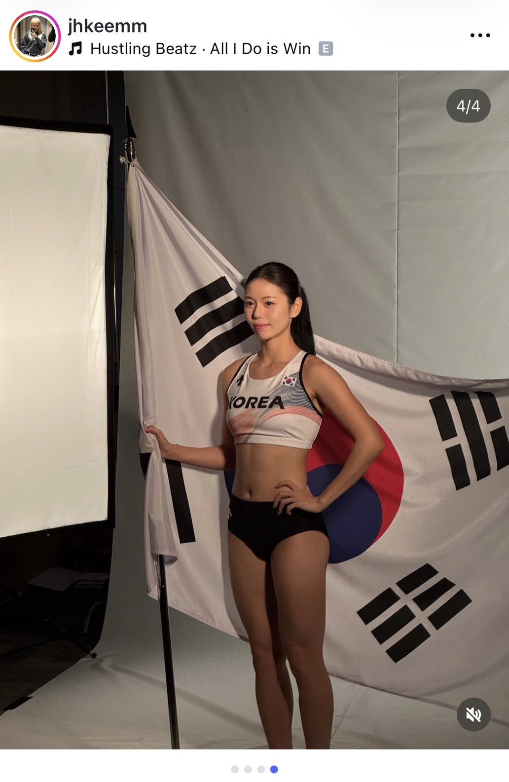「スプリント・クイーン」「陸上の女神」と呼ばれている韓国のキム・ジュハ（画像はインスタグラムから）