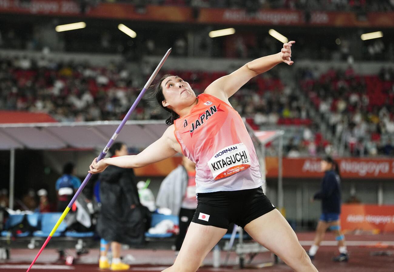 女子やり投げ　北口榛花の4投目＝パロマ瑞穂スタジアム(共同)