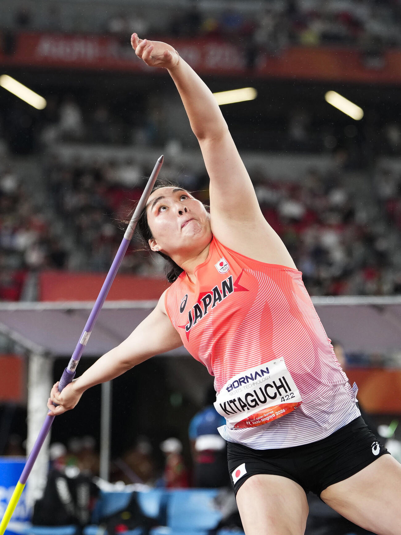 女子やり投げ　北口榛花の4投目＝パロマ瑞穂スタジアム(共同)