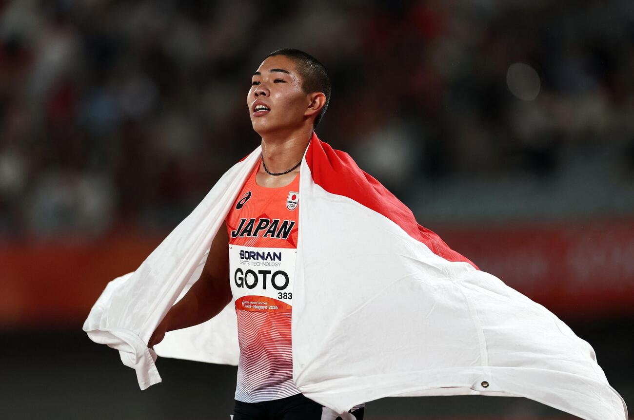 男子400メートル障害で準優勝した後藤大樹（ロイター）