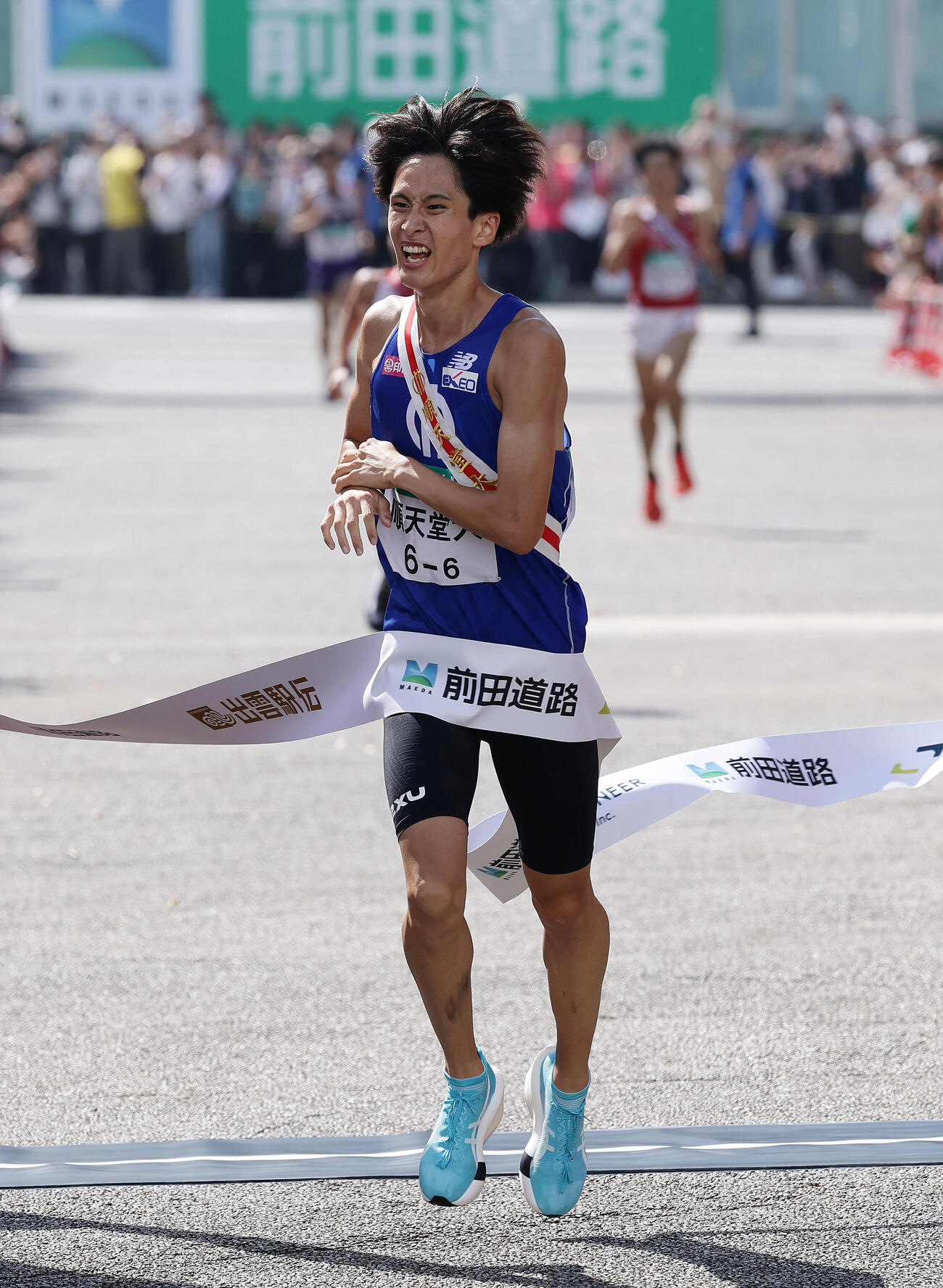 4位でゴールする順大・山本悠（撮影・前田充）