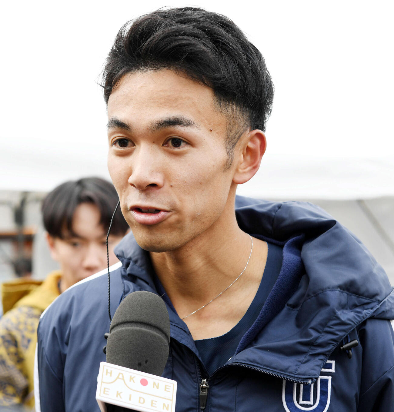 2020年1月、第96回箱根駅伝　往路　区間新記録を達成しインタビューに応じる東洋大2区相沢晃