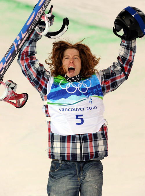 バンクーバー五輪　スノーボード男子ハーフパイプで金メダルを獲得したショーン・ホワイト（10年02月17日）