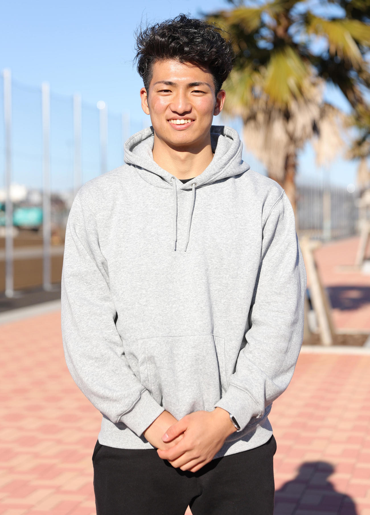 日大三野球部OBの山根さん（撮影・青山麻美）