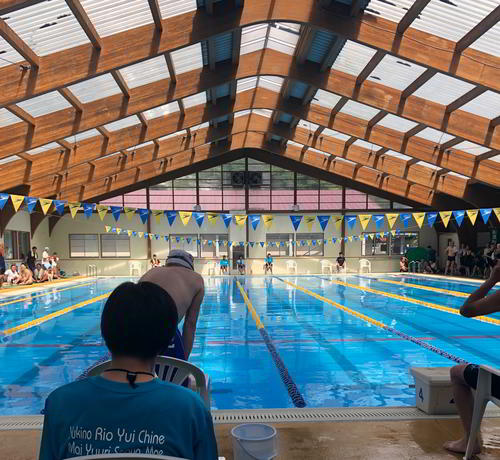 北上市民体育大会水泳競技を観戦