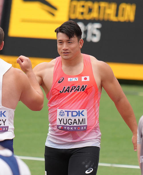 円盤投げ予選で敗退となった湯上（2025年9月20日撮影）