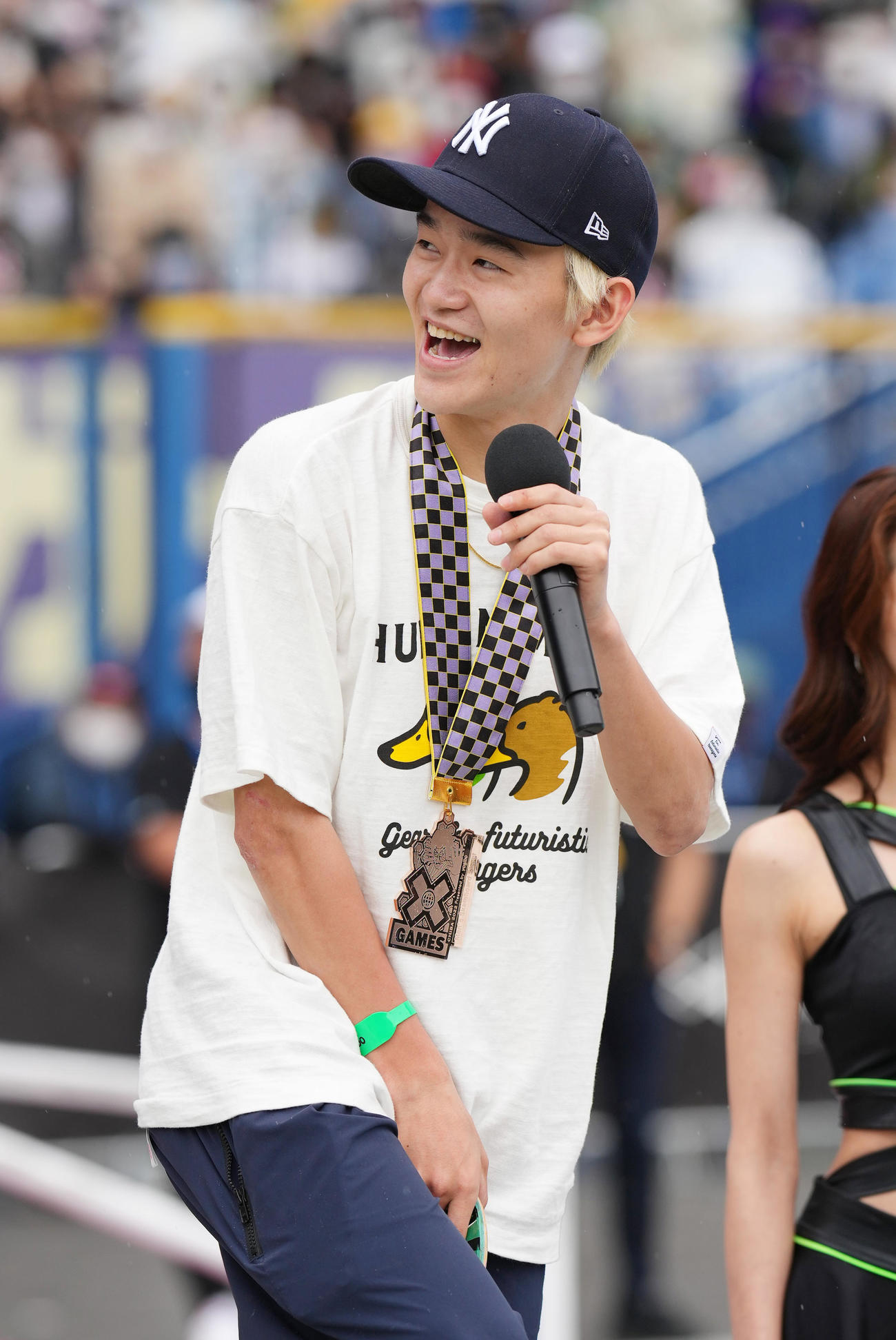 男子スケートボードストリートで3位の白井（2022年4月24日撮影）