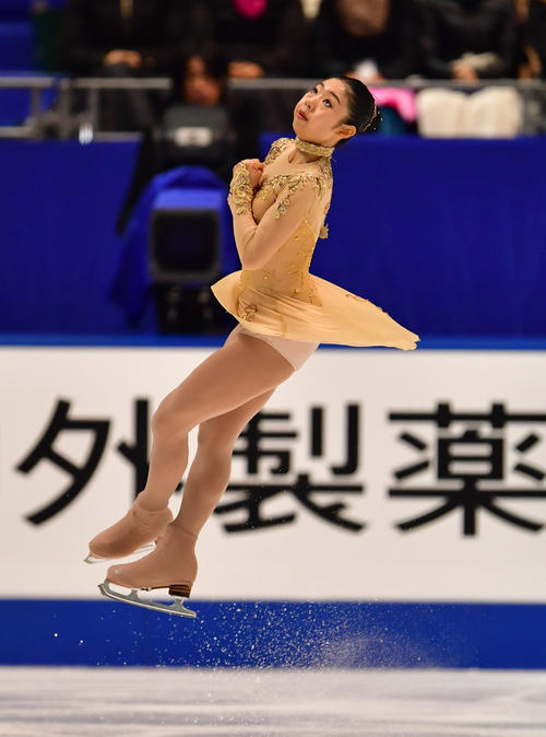 全日本フィギュアスケート選手権大会　女子フリー　フリーで滑る細田采花（撮影・清水貴仁）