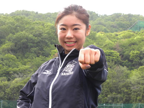 現役続行の意思を固めた細田采花（撮影・松本航）