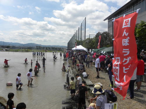 2018年6月、たんぼラグビーin京都・向島が行われた会場
