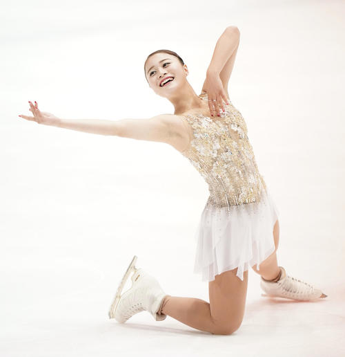 フィギュアスケート近畿選手権　シニア女子ショートプログラム　演技をフィニッシュする白岩優奈（代表撮影）