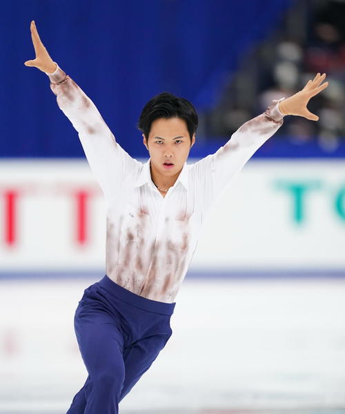 全日本フィギュアスケート選手権　男子フリーで演技をする本田太（代表撮影）