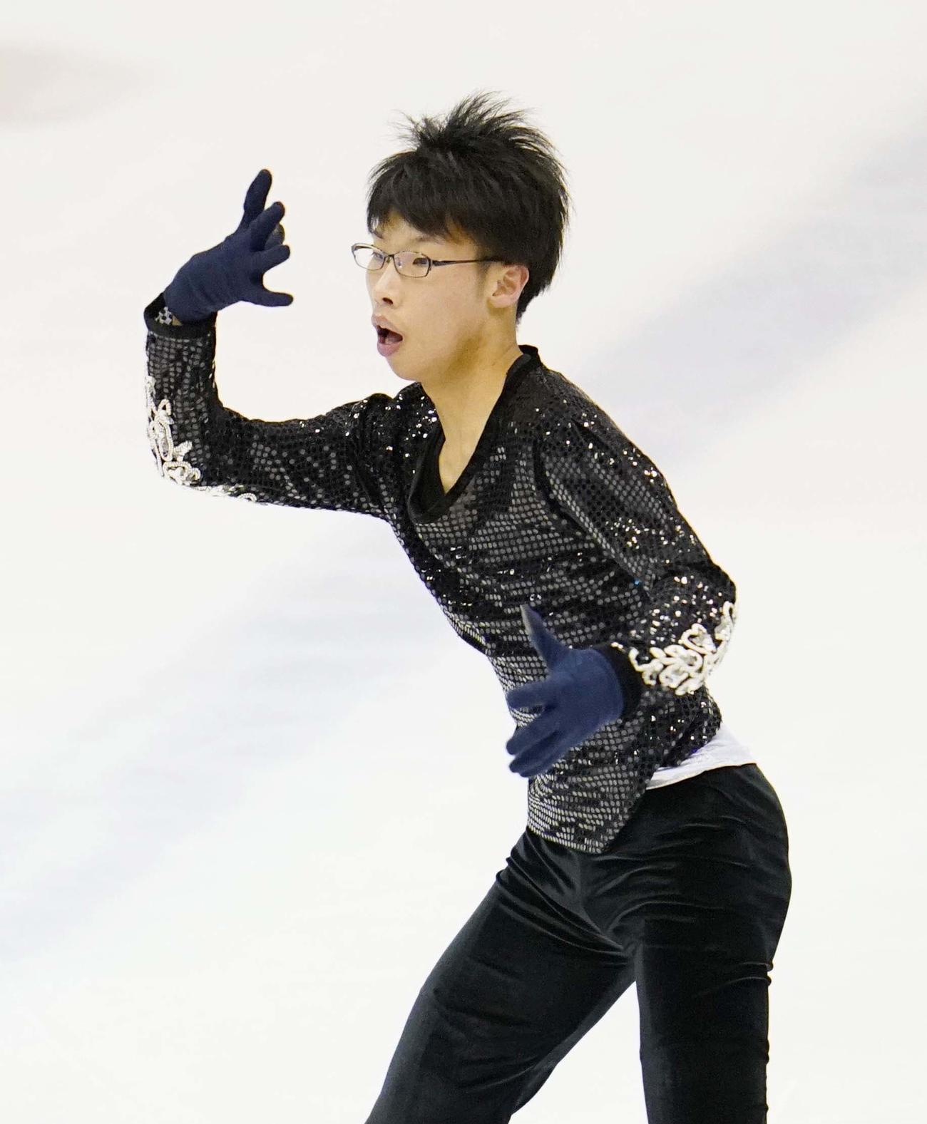 2021年1月29日、フィギュア成年男子フリーで演技する石川・安江智広（代表撮影）