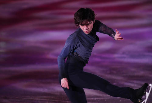 世界フィギュアスケート国別対抗戦エキシビション　演技をする宇野昌磨（代表撮影）