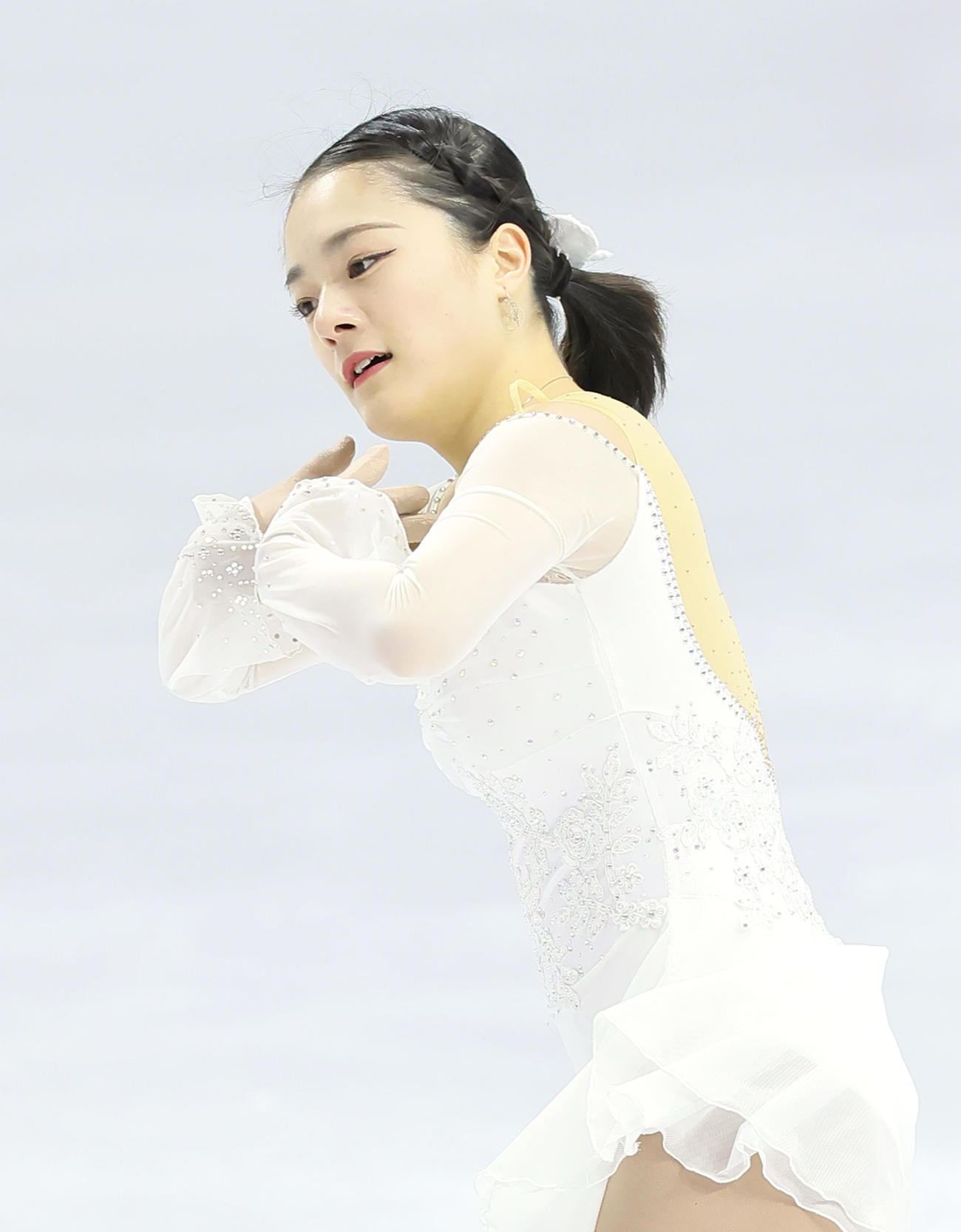 栃木冬季国体　成年女子ショートプログラム（SP）で演技する籠谷歩未(2022年1月26日)
