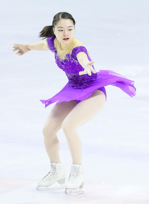 フィギュアスケート栃木冬季国体　成年女子フリーで演技する籠谷歩未（2022年1月27日）