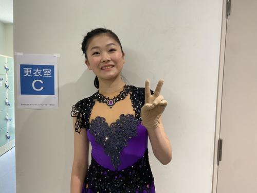 西日本中小学生競技会で6級ジュニア女子2位となった柚木心春（撮影・松本航）