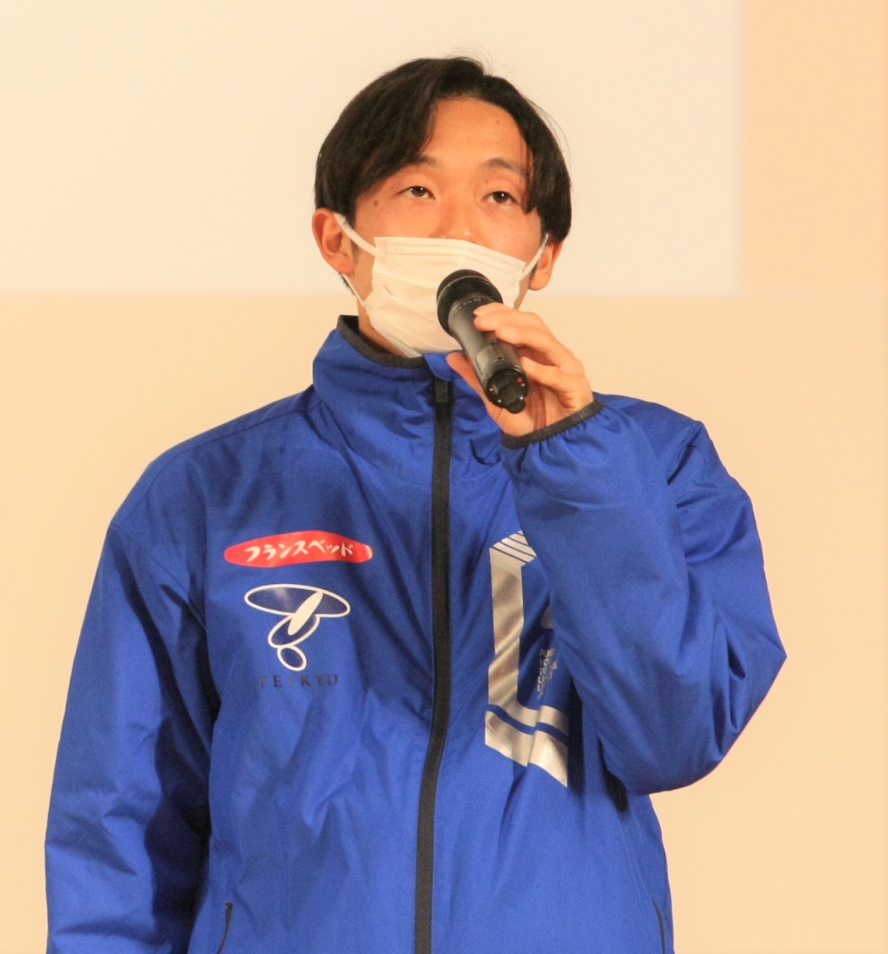 箱根駅伝へ向けた取材会に出席した帝京大・山田（撮影・藤塚大輔）