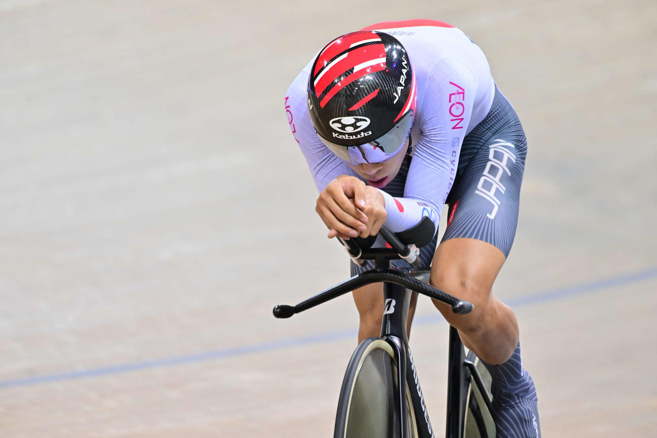 個人追い抜き予選で日本新を記録した松田祥位（公財JKA提供）