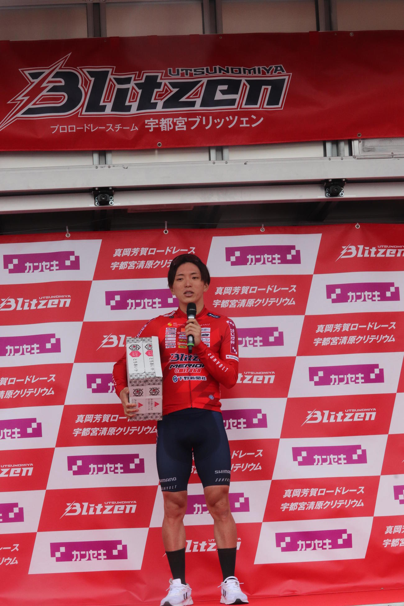 JCL開幕戦でベストアグレッシブライダー賞に輝いた宇都宮ブリッツェンの本多晴飛（撮影・沢田啓太郎）