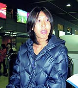 中国・昆明での高地合宿に向け、意欲を語る土佐礼子(共同)