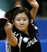 女子シングルス５回戦に出場を決めた福原愛（撮影・たえ見朱実）