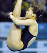 女子高飛び込み決勝で6位になった中川真依(共同)