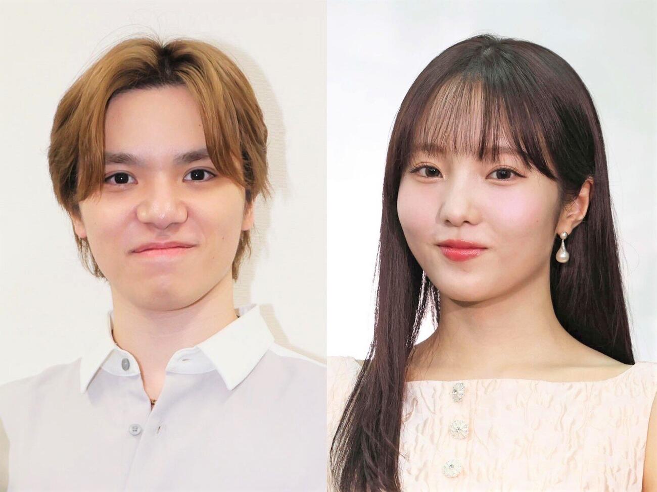 宇野昌磨さん（左）と本田真凜さん