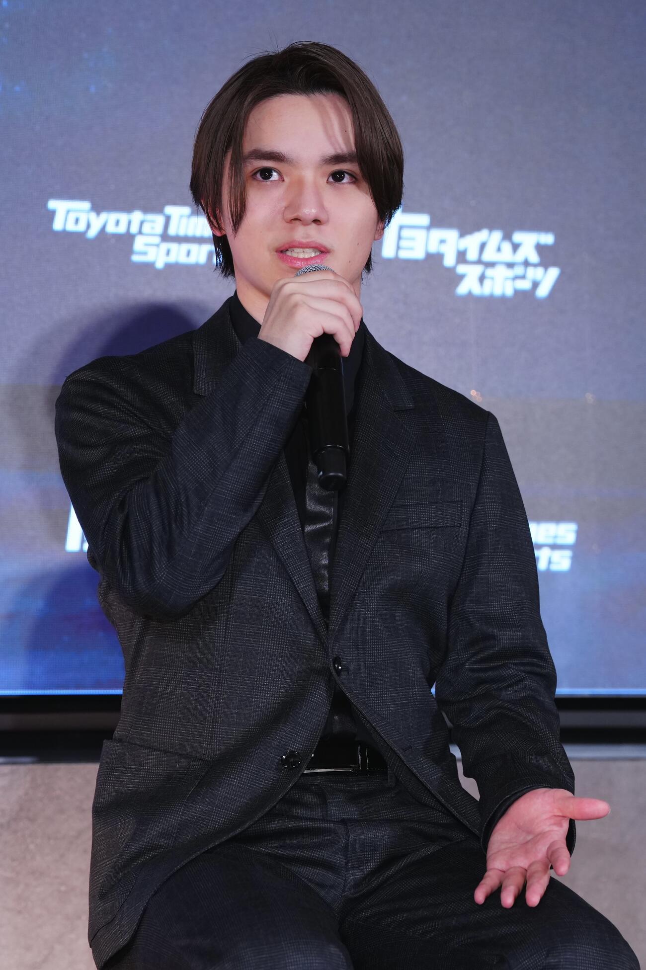 「アイスダンスチーム結成」記者会見　会見で話す宇野昌磨（撮影・垰建太）＝2026年5月22日