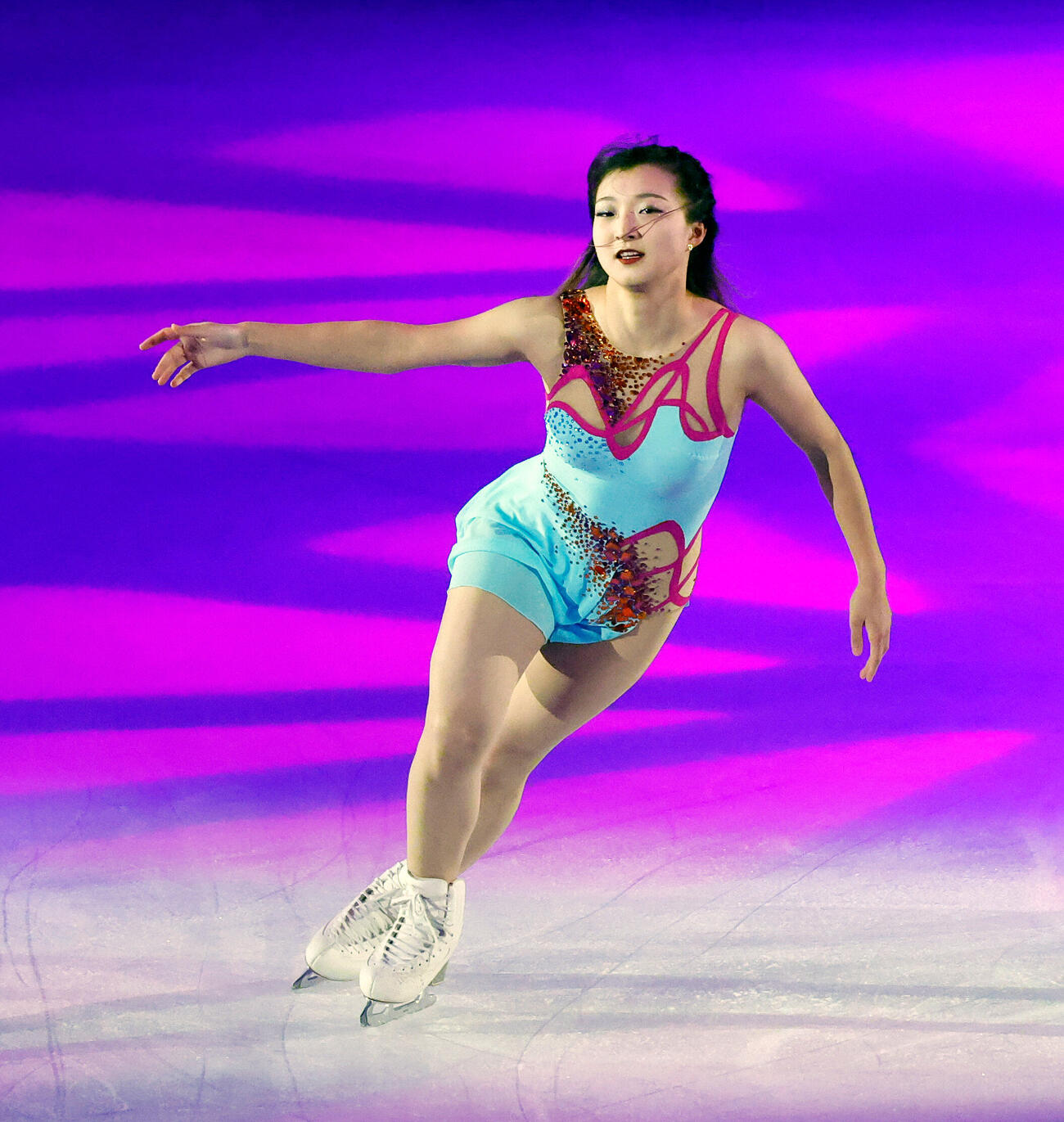 ファンタジー・オン・アイス2026　演技する坂本花織（撮影・山本朝陽）