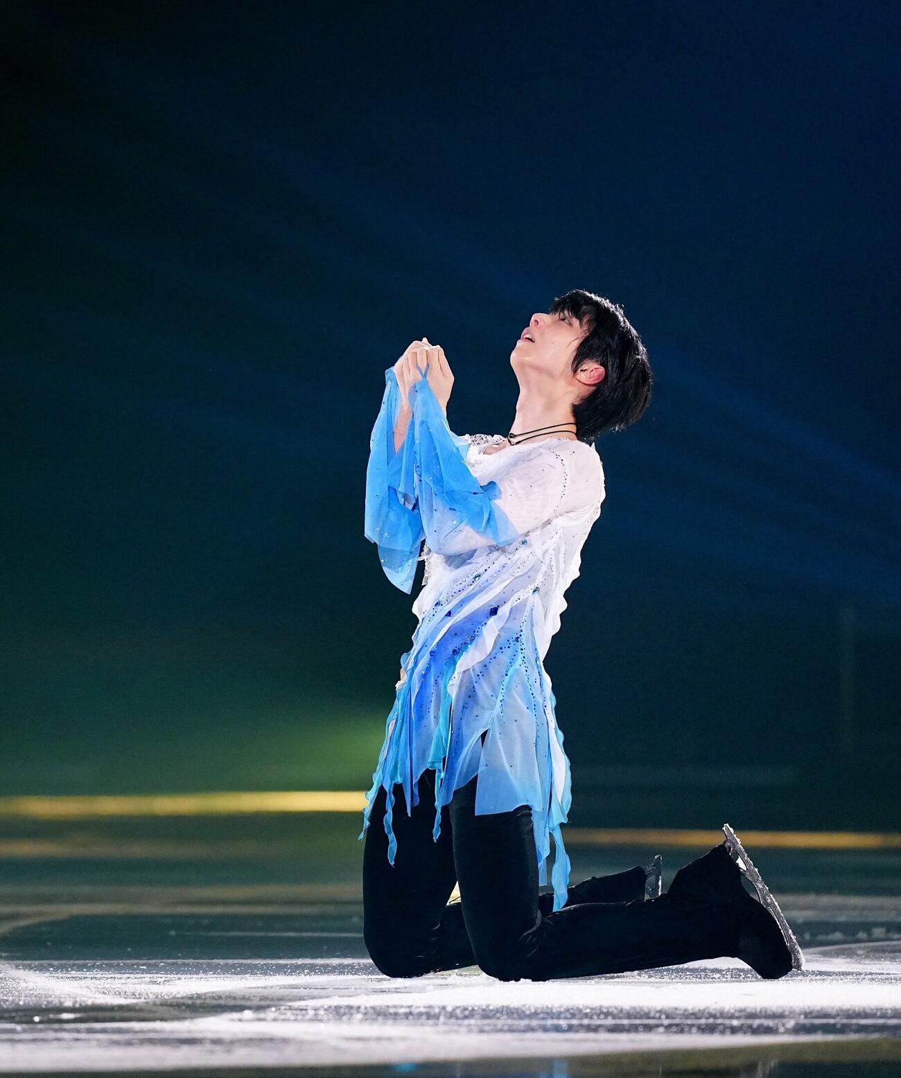 羽生結弦さん×NHK東日本大震災15年震災伝承ソング「幾重」　コラボ企画　演技する羽生結弦さんⓒNHK