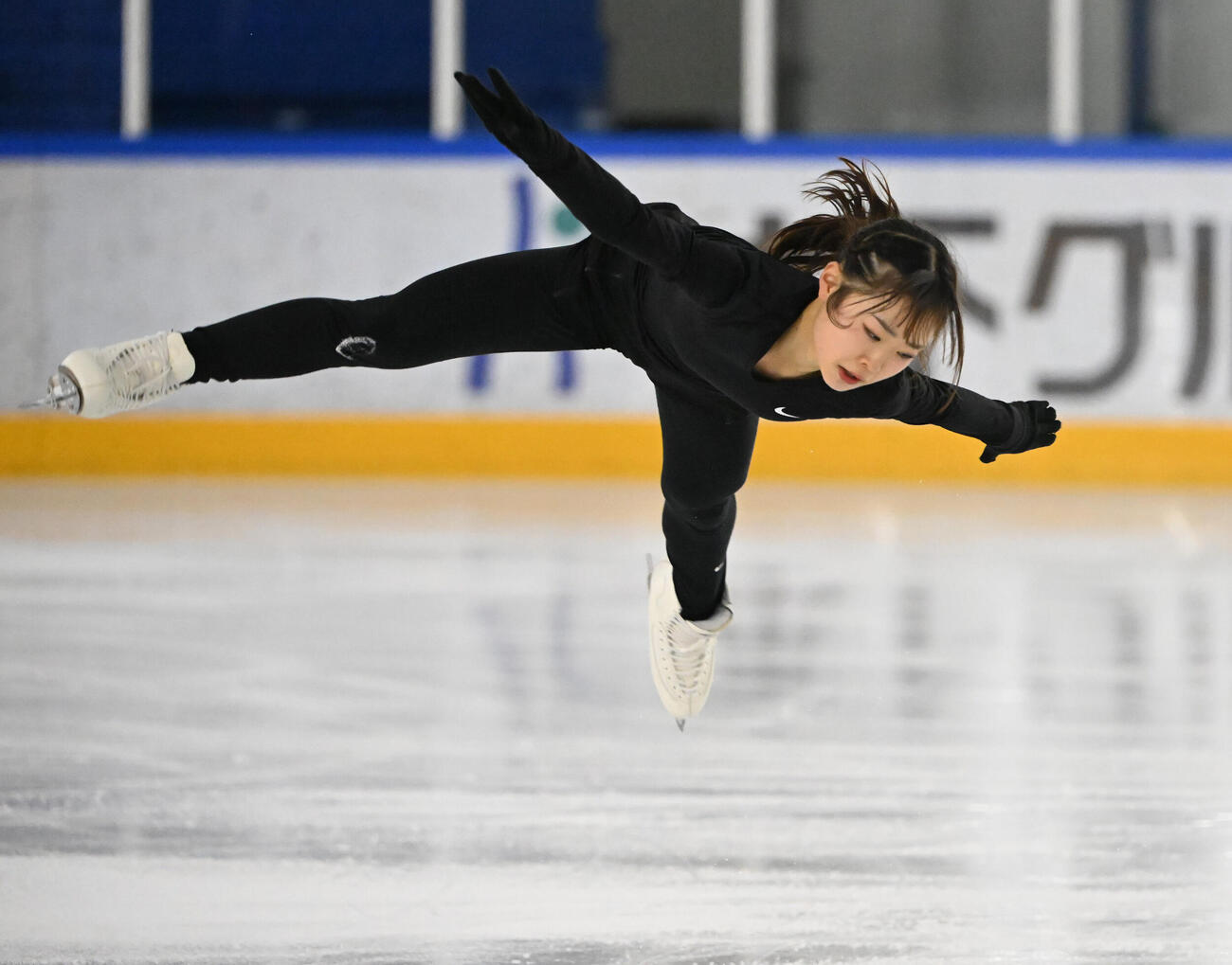 木下アカデミー公開練習　シーズンインを前に練習を公開した島田麻央（撮影・和賀正仁）