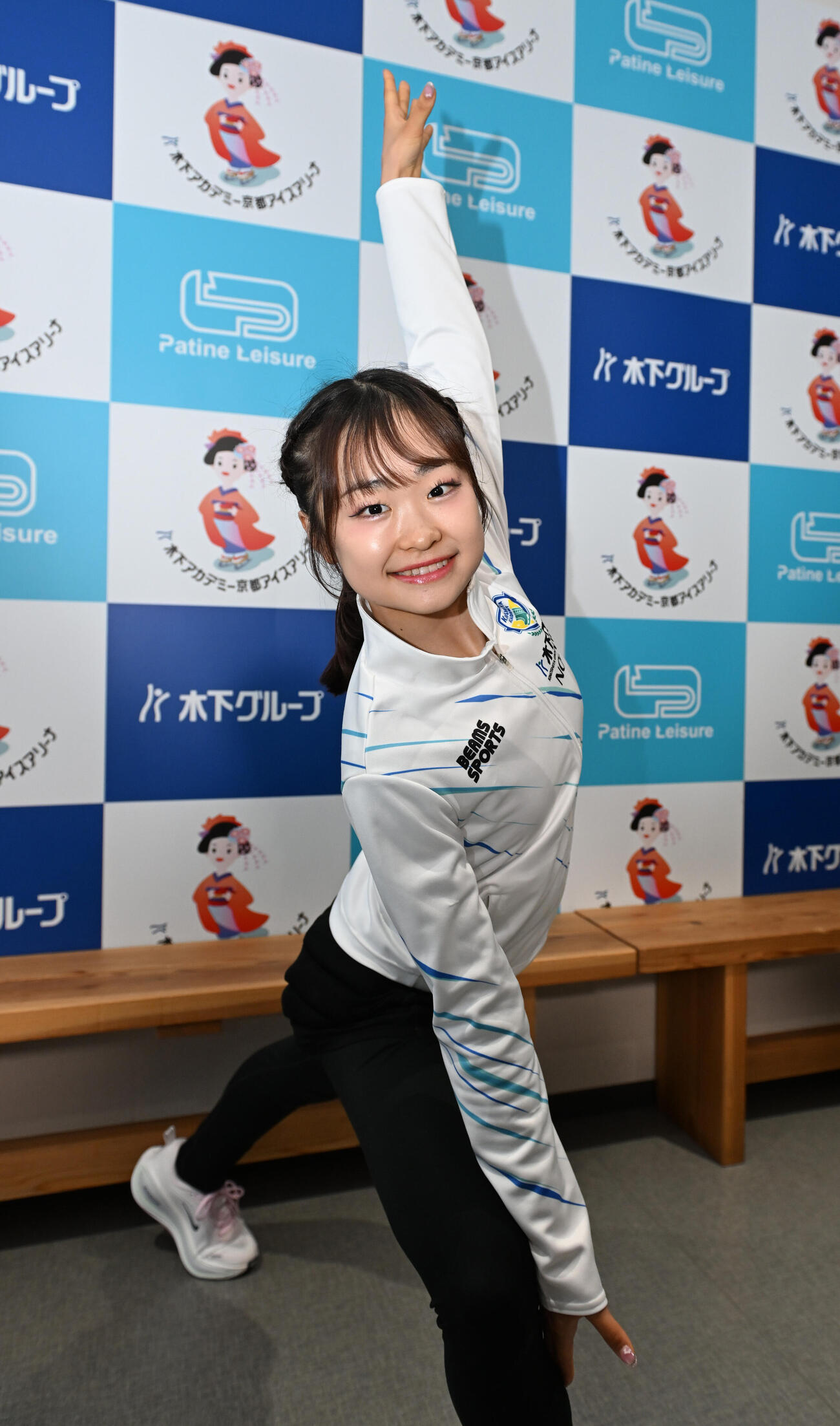 木下アカデミー公開練習　シーズンインを前に練習を公開した島田麻央（撮影・和賀正仁）