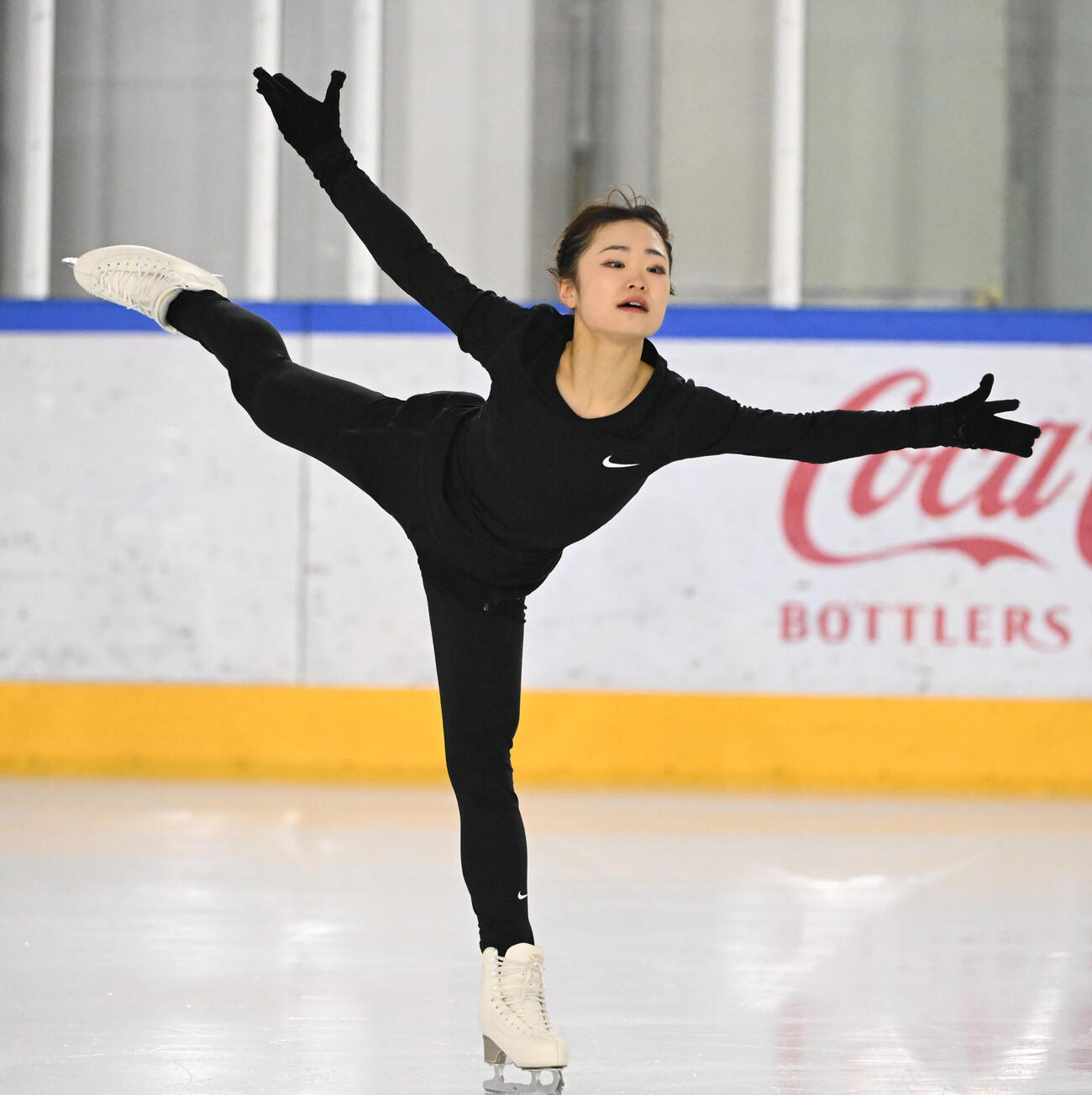 木下アカデミー公開練習　シーズンインを前に練習を公開した島田麻央（撮影・和賀正仁）