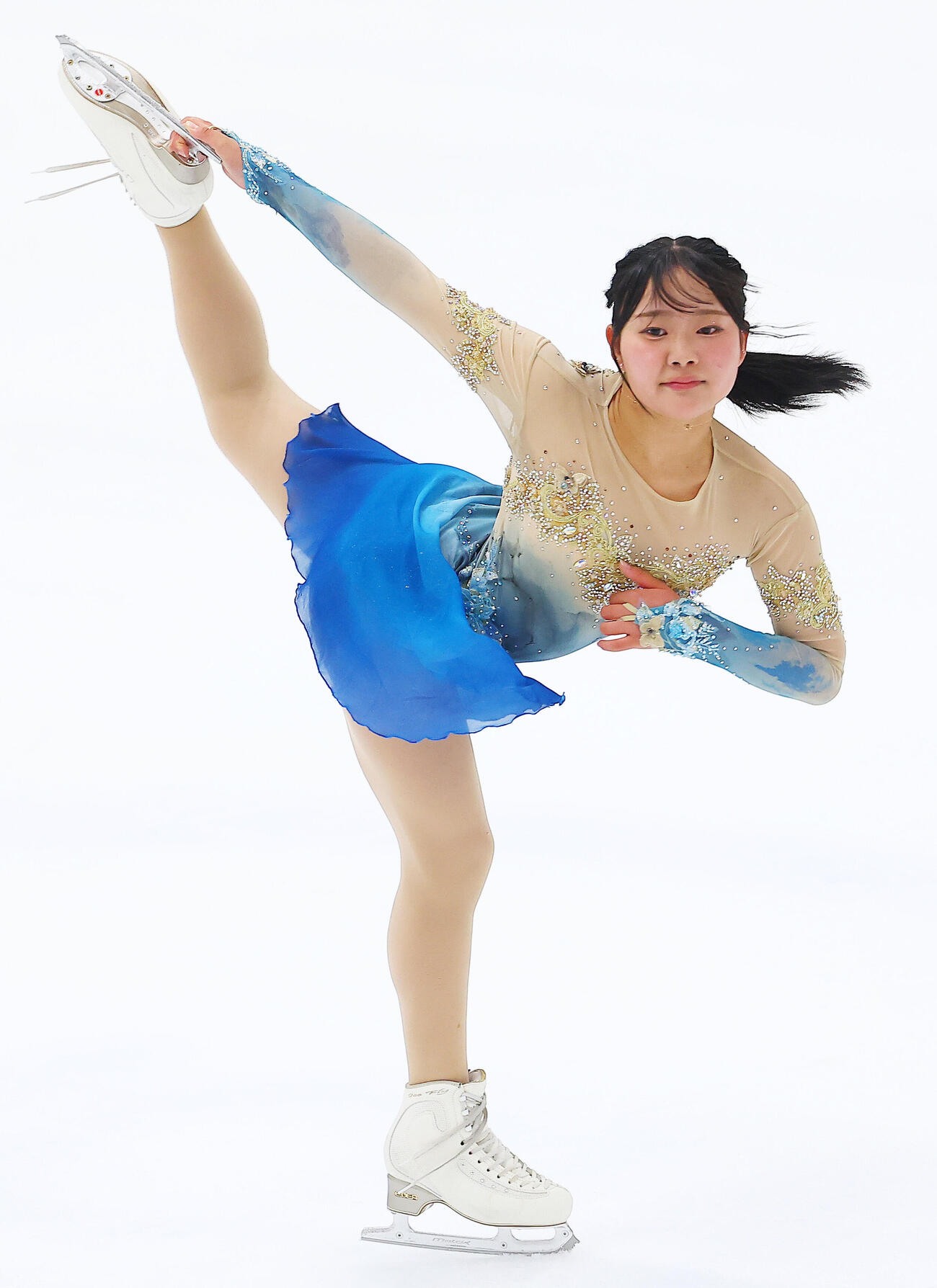 ジュニア女子のフリーでトップとなり、総合2位になった和田薫子（撮影・野上伸悟）