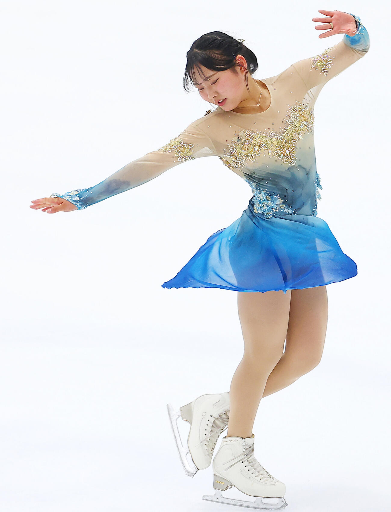 ジュニア女子のフリーでトップとなり、総合2位になった和田薫子（撮影・野上伸悟）