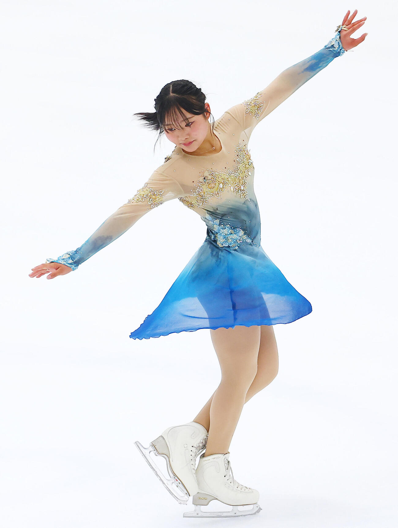 ジュニア女子のフリーでトップとなり、総合2位になった和田薫子（撮影・野上伸悟）