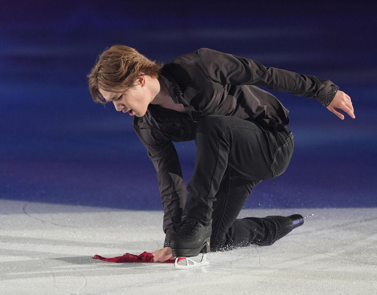 華麗な演技を披露する宇野昌磨（撮影・森本幸一）