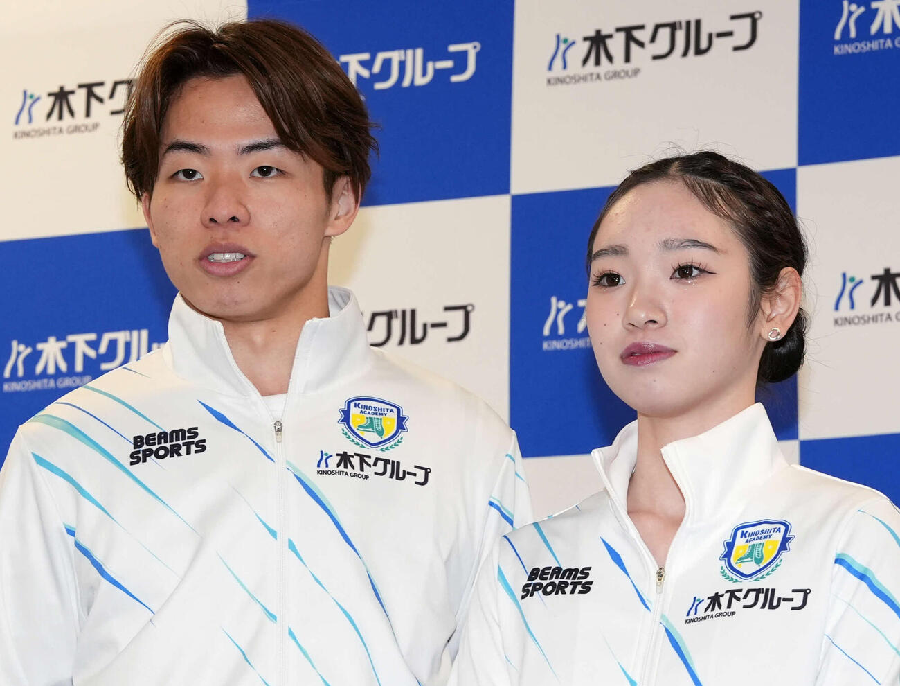 「ゆなすみ」森口澄士（左）と長岡柚奈（2026年4月13日撮影）