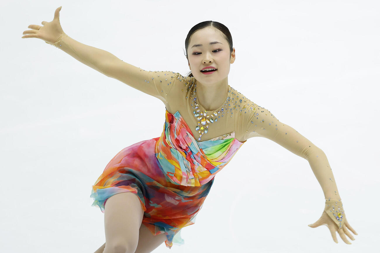 女子フリーで演技する島田麻央（撮影・前田充）