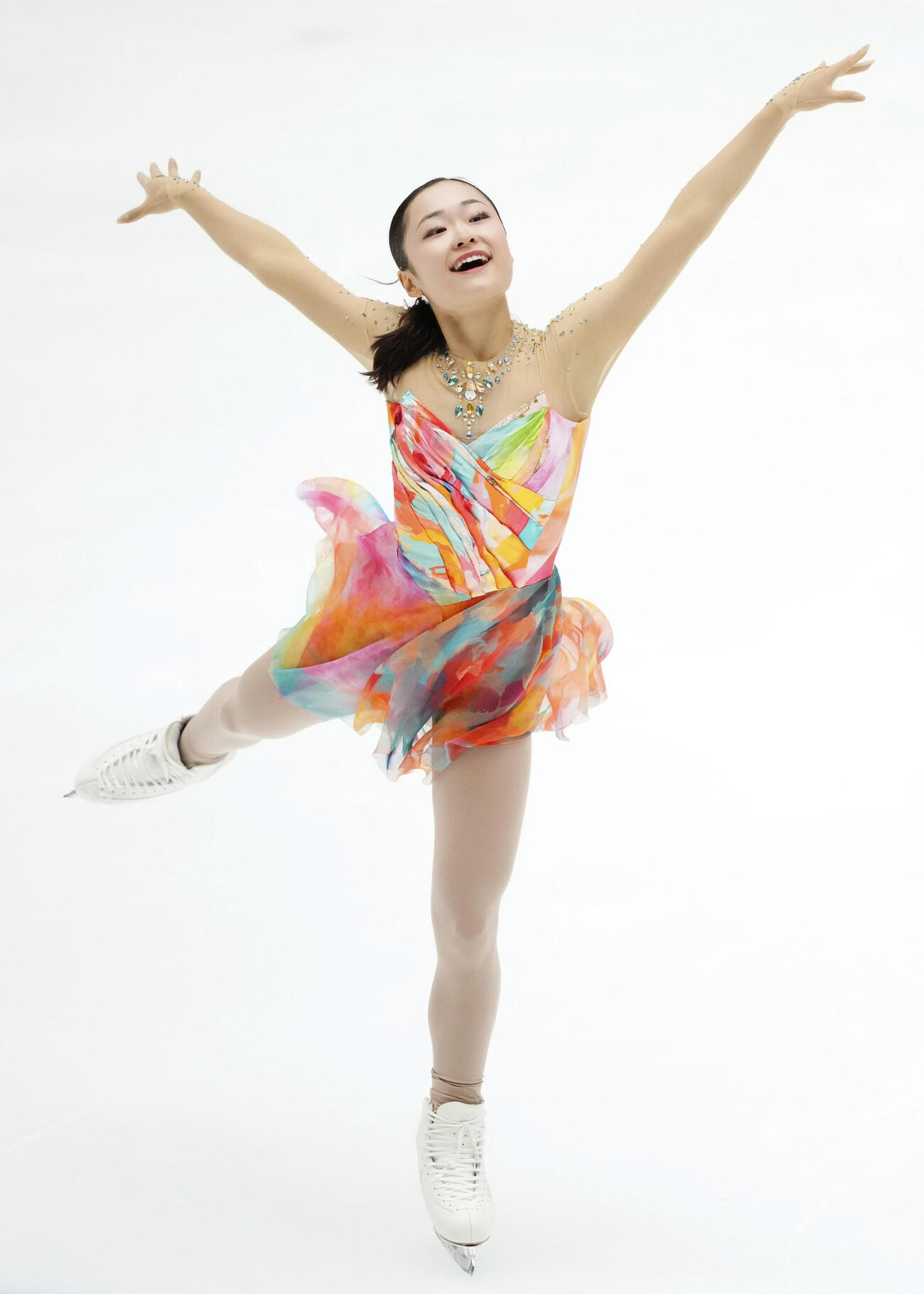 女子フリー　演技する島田麻央＝木下カンセーアイスアリーナ