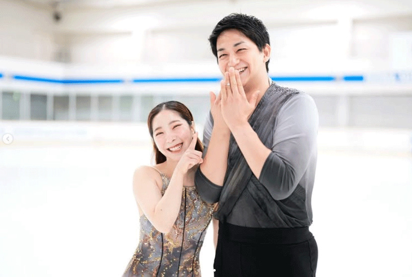 婚約を発表したりくりゅうペア（三浦璃来のインスタグラムから）