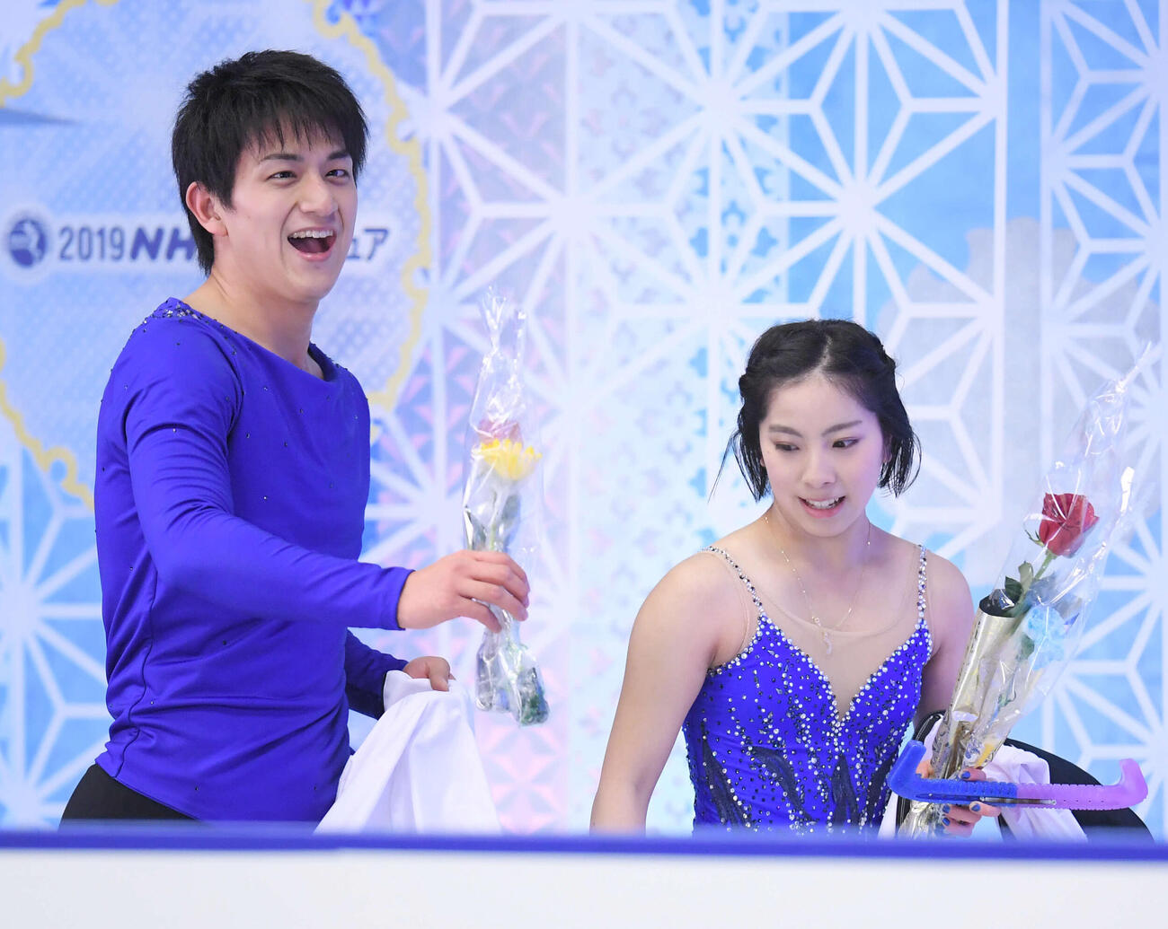 2019年11月　演技を終え、笑顔でキスアンドクライに向かう三浦・木原組